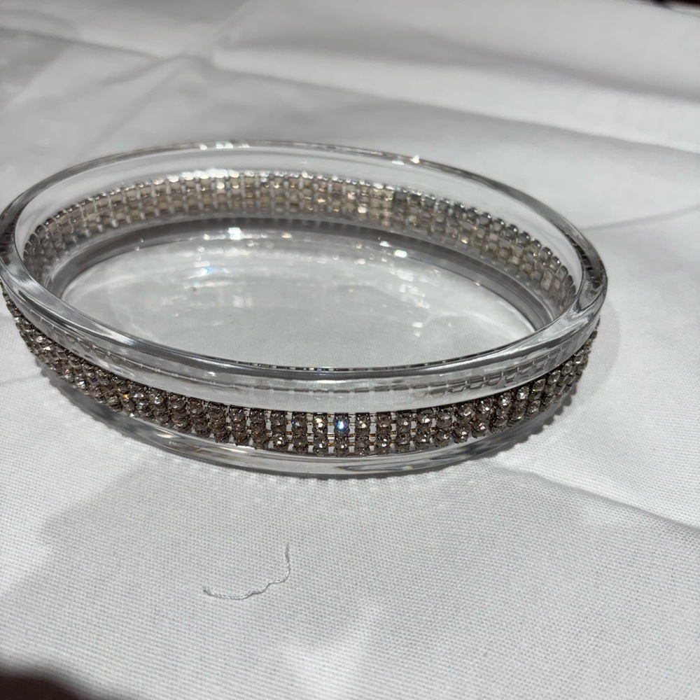 Sophisticated Clear and Silver Bath Tray